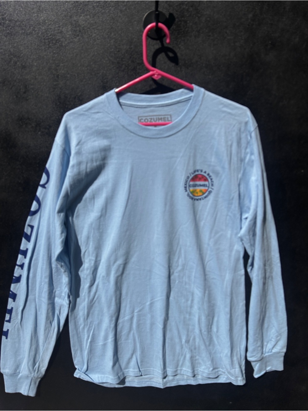 Cozumel Light Blue Long Sleeve Tee new no tags mens size medium #452